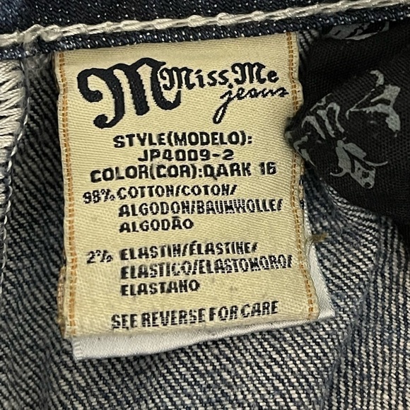 Size 27 Miss Me Distressed Bootcut low-rise Jeans JP4009-2 - Picture 9 of 10